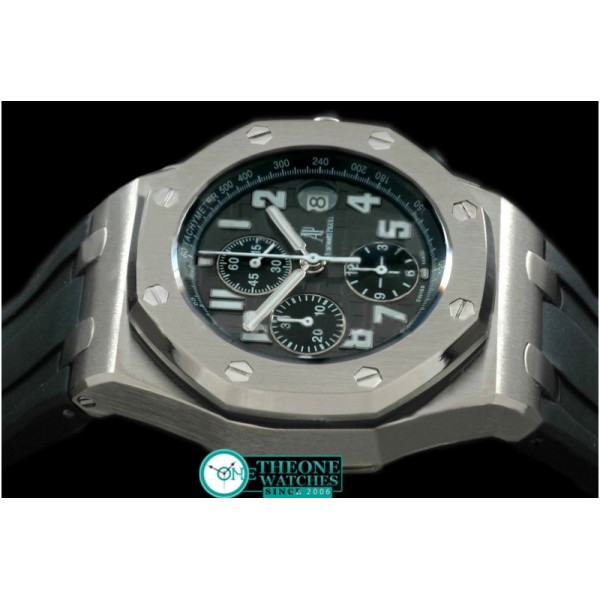 Audemars Piguet - Royal Oak Chronograph TI/RU Grey/Blk A-7750Sec@12