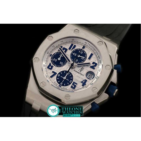 Audemars Piguet - Royal Oak Chronograph SS/RU Wht/Blu A-7750 Sec@12