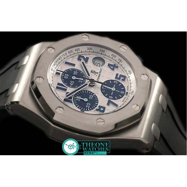 Audemars Piguet - Royal Oak Chronograph SS/RU Wht/Blu A-7750 Sec@12