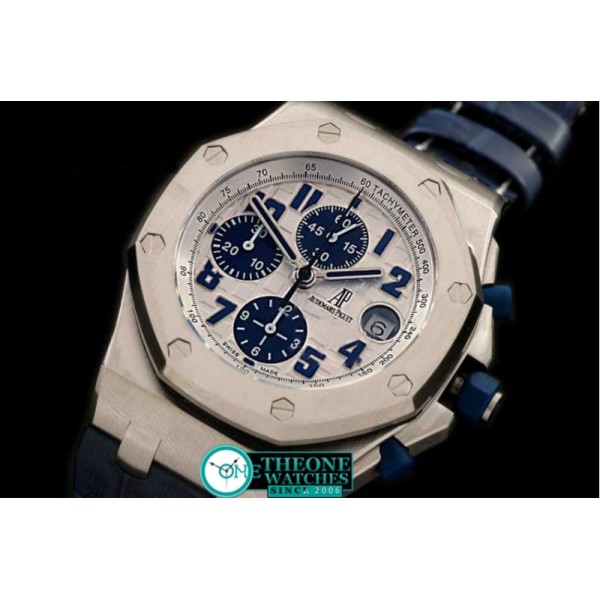 Audemars Piguet - Royal Oak Chronograph SS/LE Wht/Blu A-7750 Sec@12