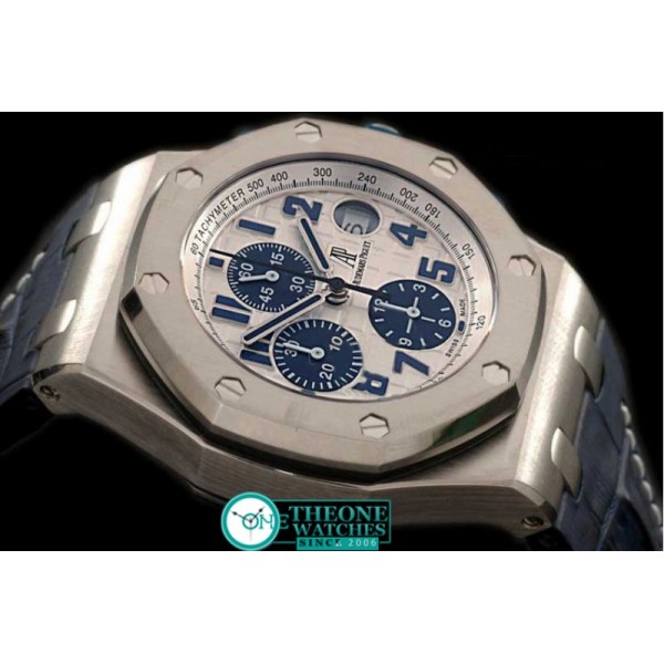 Audemars Piguet - Royal Oak Chronograph SS/LE Wht/Blu A-7750 Sec@12