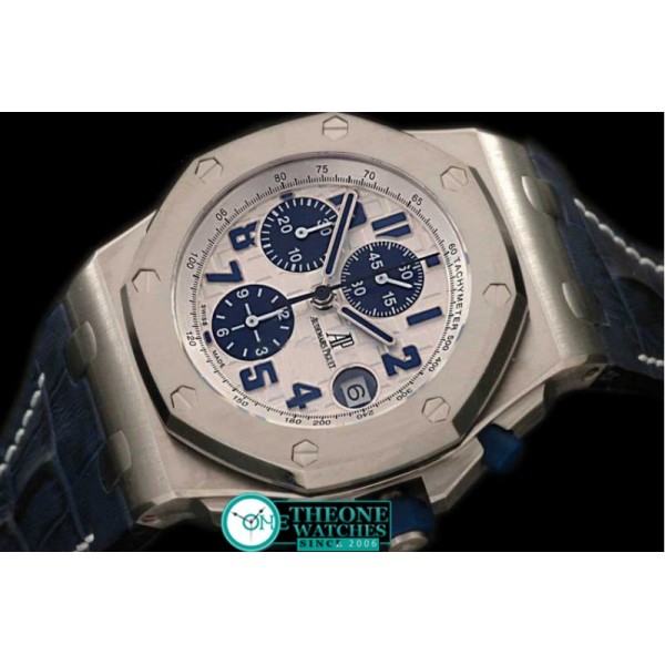 Audemars Piguet - Royal Oak Chronograph SS/LE Wht/Blu A-7750 Sec@12