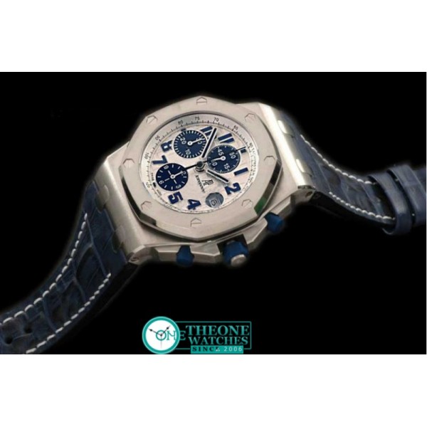 Audemars Piguet - Royal Oak Chronograph SS/LE Wht/Blu A-7750 Sec@12