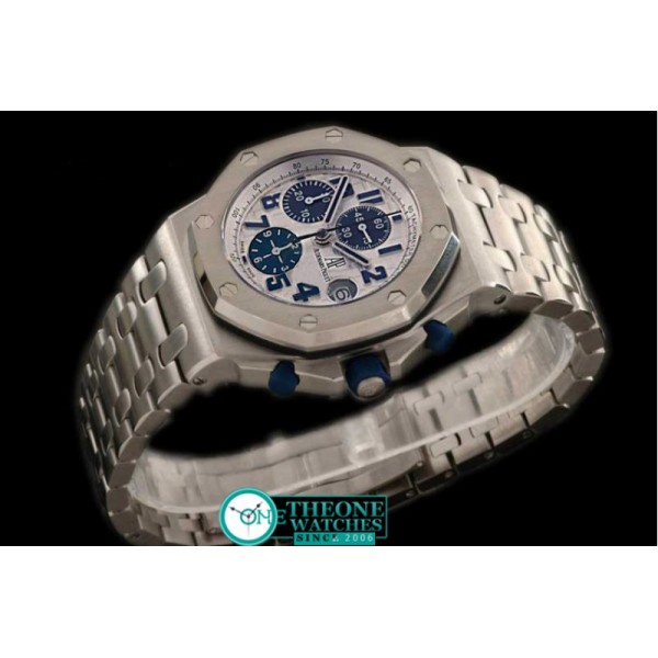 Audemars Piguet - Royal Oak Chronograph SS/SS White Blue A-7750 Sec@12