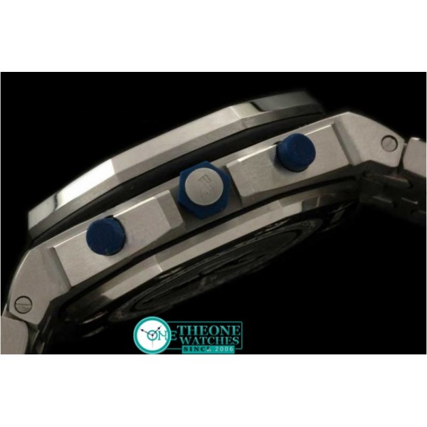 AUDEMARS PIGUET - Royal Oak Chronograph SS/SS Wht/Blue A-7750 Sec@12