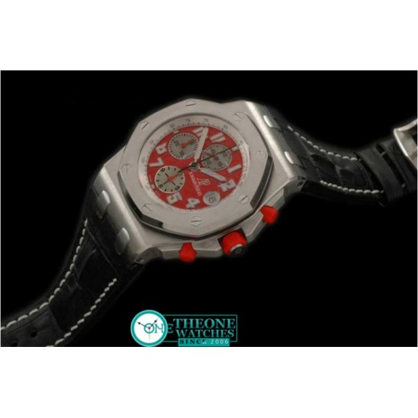 AUDEMARS PIGUET - Royal Oak Chronograph SS/LE Red/Grey A-7750 Sec@12