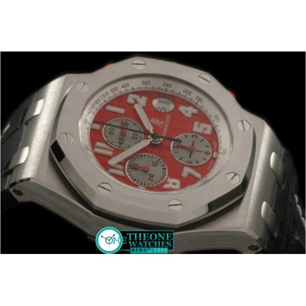 AUDEMARS PIGUET - Royal Oak Chronograph SS/LE Red/Grey A-7750 Sec@12