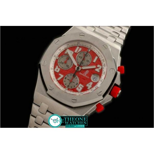 AUDEMARS PIGUET - Royal Oak Chronograph SS/SS Red/Grey A-7750 Sec@12