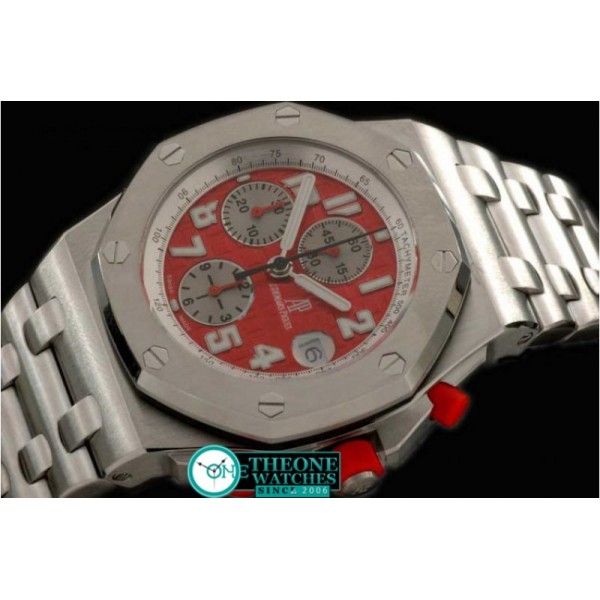 AUDEMARS PIGUET - Royal Oak Chronograph SS/SS Red/Grey A-7750 Sec@12