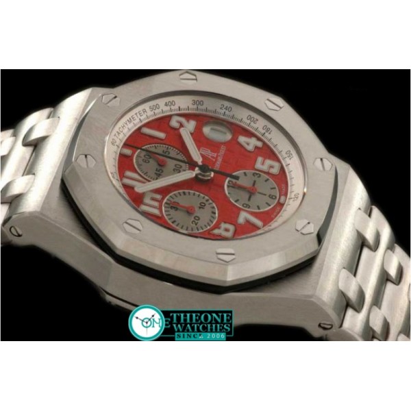 AUDEMARS PIGUET - Royal Oak Chronograph SS/SS Red/Grey A-7750 Sec@12