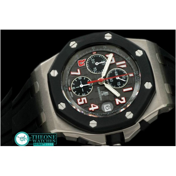 Audemars Piguet- Royal Oak Chronograph TI/RU Grey/Blk A-7750 Sec@12