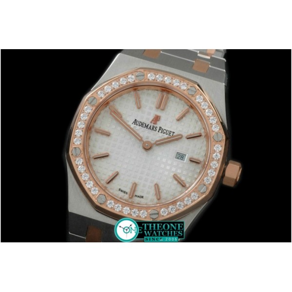 Audemars Piguet - Royal Oak Ladies SS/RG White S-Qtz