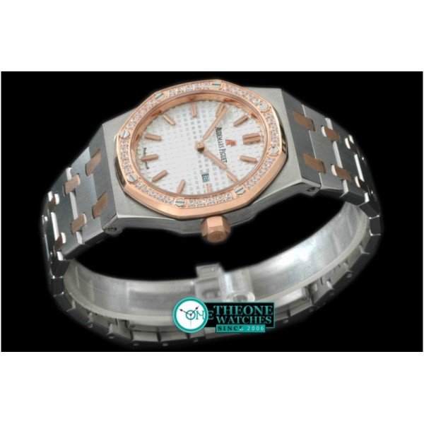 Audemars Piguet - Royal Oak Ladies SS/RG White S-Qtz