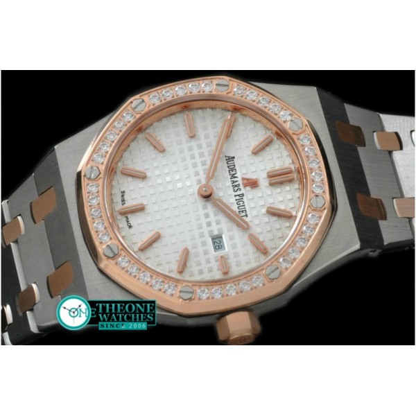 Audemars Piguet - Royal Oak Ladies SS/RG White S-Qtz