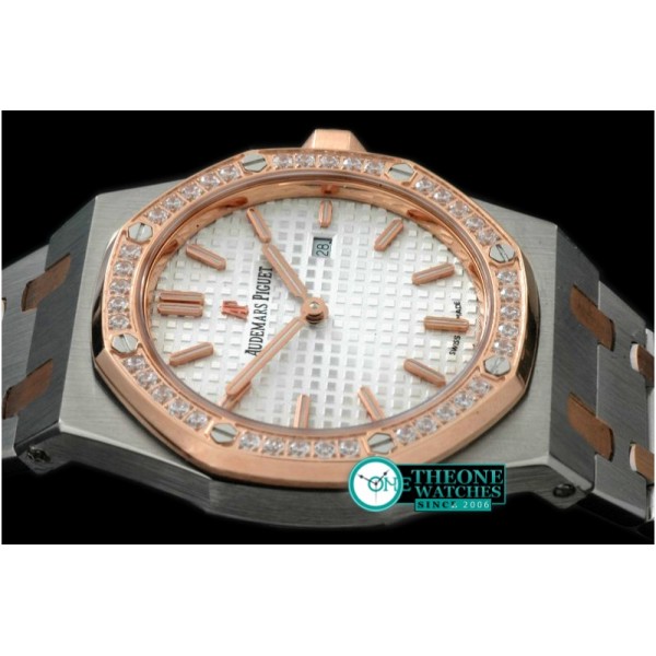 Audemars Piguet - Royal Oak Ladies SS/RG White S-Qtz