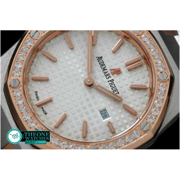 Audemars Piguet - Royal Oak Ladies SS/RG White S-Qtz