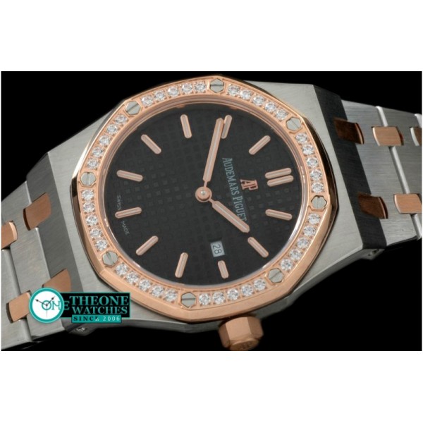 Audemars Piguet - Royal Oak Ladies SS/RG Black S-Qtz