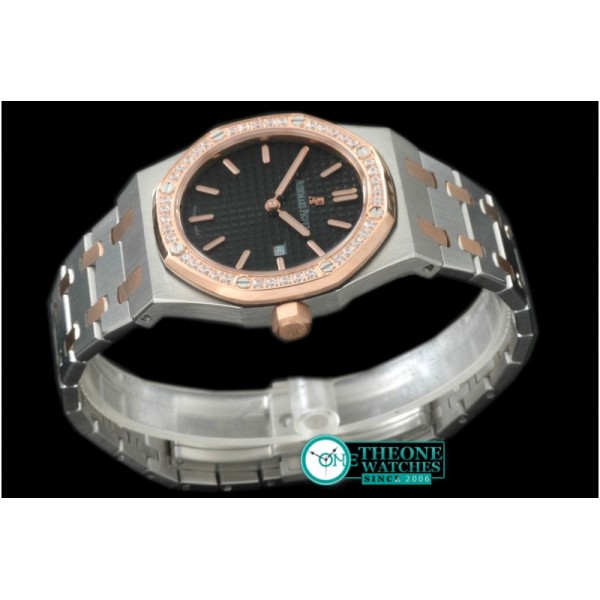 Audemars Piguet - Royal Oak Ladies SS/RG Black S-Qtz