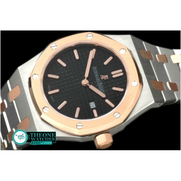 Audemars Piguet - Royal Oak Ladies SS/RG Black S-Qtz