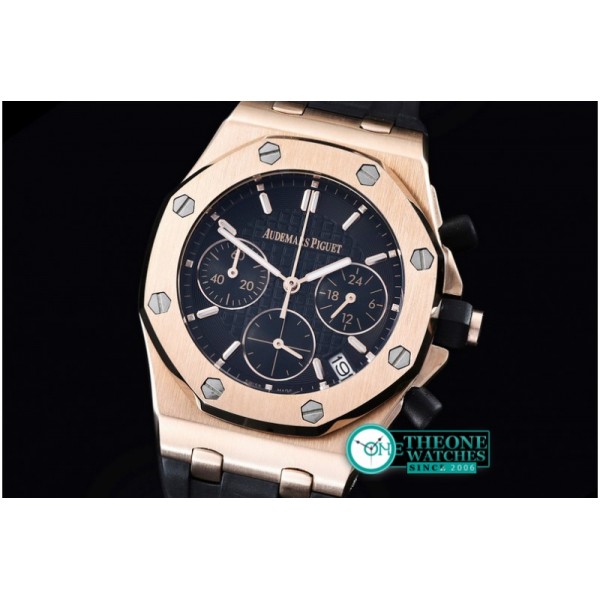 Audemars Piguet - Royal Oak Ladies Chronograph RG/RU Black VK Qtz