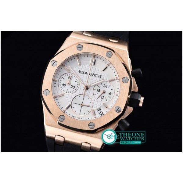 Audemars Piguet - Royal Oak Ladies Chronograph RG/RU White VK Qtz