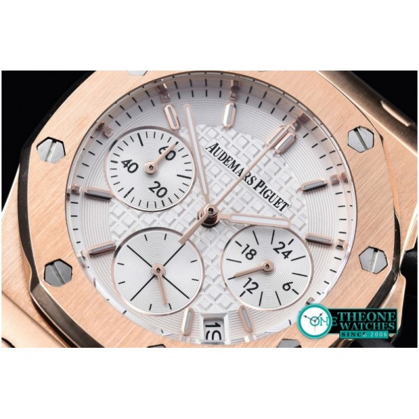 Audemars Piguet - Royal Oak Ladies Chronograph RG/RU White VK Qtz