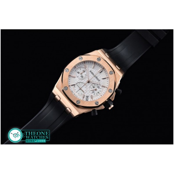 Audemars Piguet - Royal Oak Ladies Chronograph RG/RU White VK Qtz