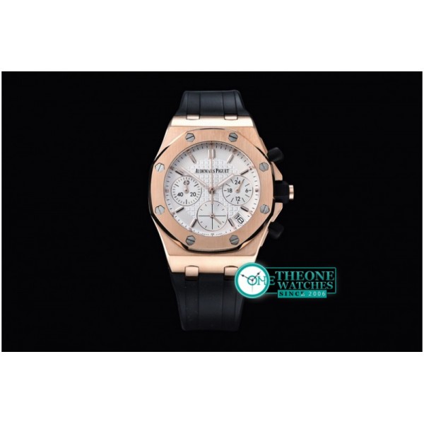 Audemars Piguet - Royal Oak Ladies Chronograph RG/RU White VK Qtz