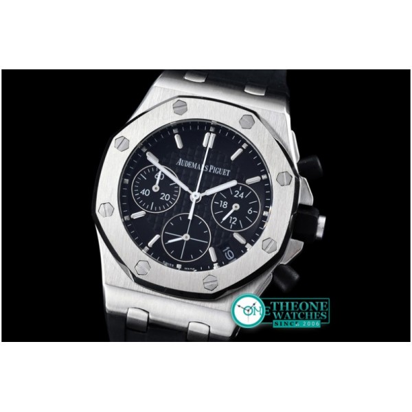 Audemars Piguet - Royal Oak Ladies Chronograph SS/RU Black VK Qtz