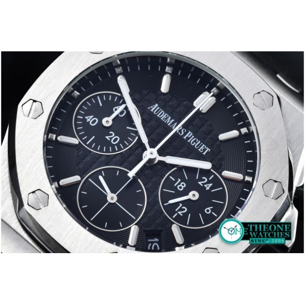 Audemars Piguet - Royal Oak Ladies Chronograph SS/RU Black VK Qtz