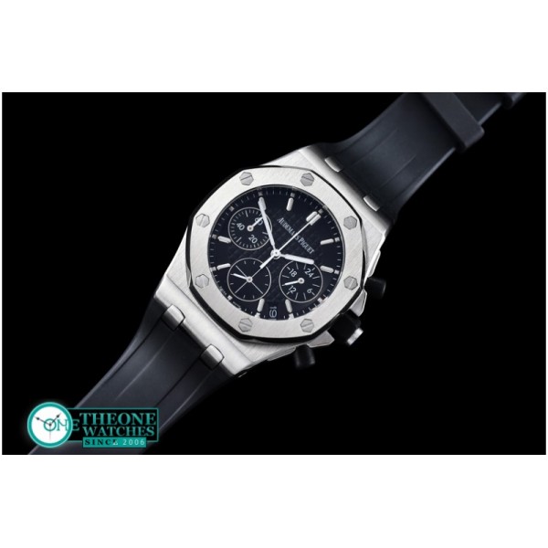 Audemars Piguet - Royal Oak Ladies Chronograph SS/RU Black VK Qtz