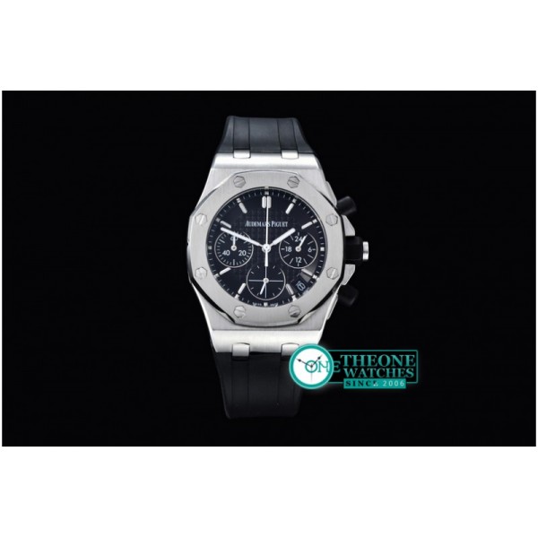 Audemars Piguet - Royal Oak Ladies Chronograph SS/RU Black VK Qtz