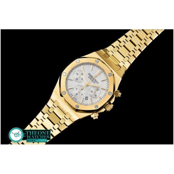 Audemars Piguet - Royal Oak Chronograph Ref 26320 YG/YG White A-7750