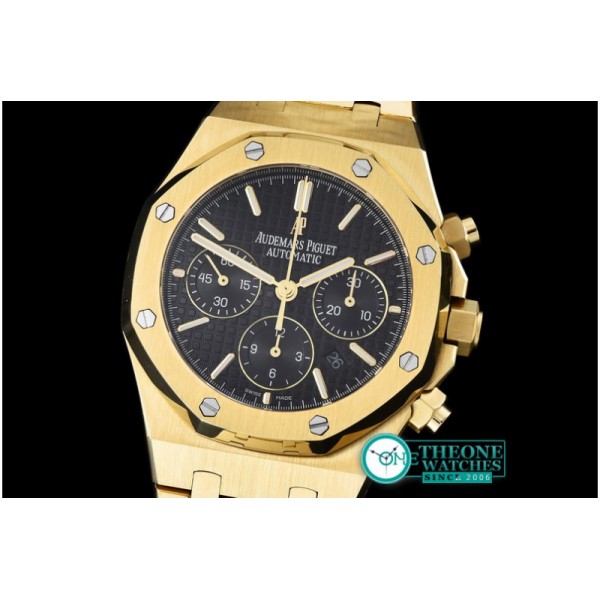 Audemars Piguet - Royal Oak Chronograph Ref 26320 YG/YG Black A-7750