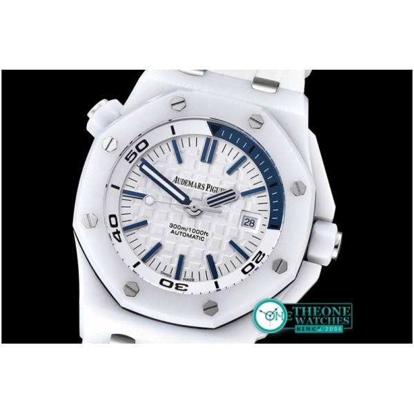 Audemars Piguet - Royal Oak Diver CER/RU White/Blue JHF A2813 Mod3120