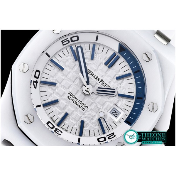 Audemars Piguet - Royal Oak Diver CER/RU White/Blue JHF A2813 Mod3120