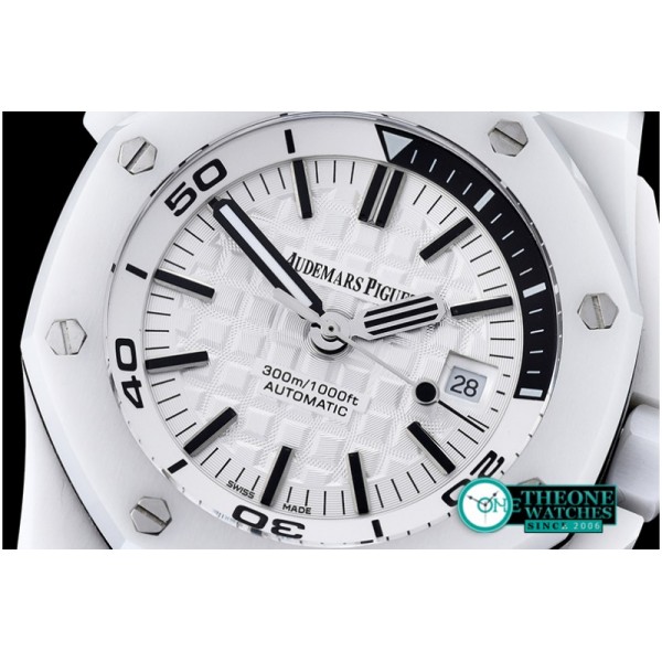 Audemars Piguet - Royal Oak Diver CER/RU White/Black JHF A2813 Mod3120