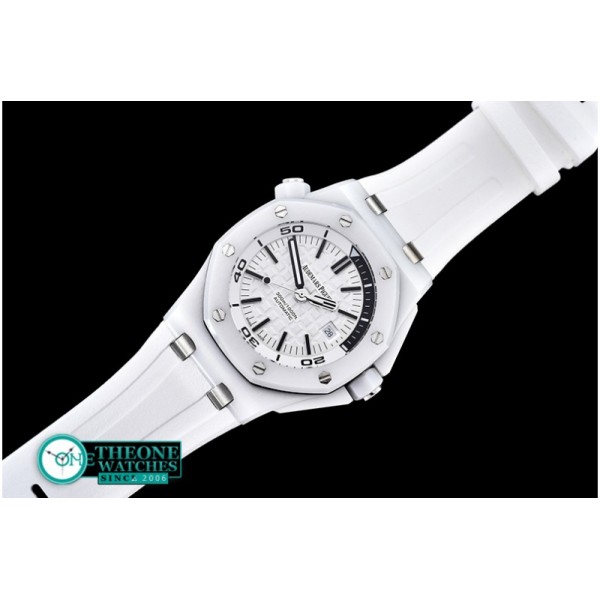 Audemars Piguet - Royal Oak Diver CER/RU White/Black JHF A2813 Mod3120