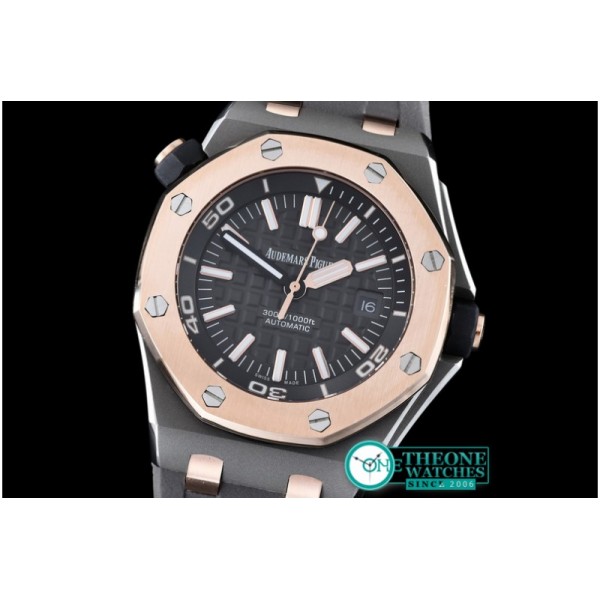 Audemars Piguet - Royal Oak Diver SS/RU RG Bez Black JHF A2813 Mod3120