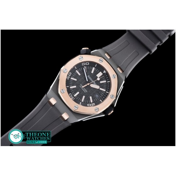 Audemars Piguet - Royal Oak Diver SS/RU RG Bez Black JHF A2813 Mod3120