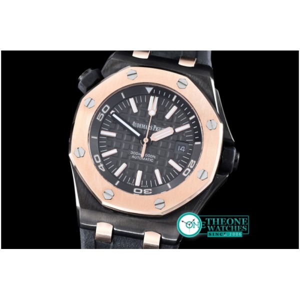 Audemars Piguet - Royal Oak Diver PVD/RU RG Bez Black JHF A2813 Mod3120