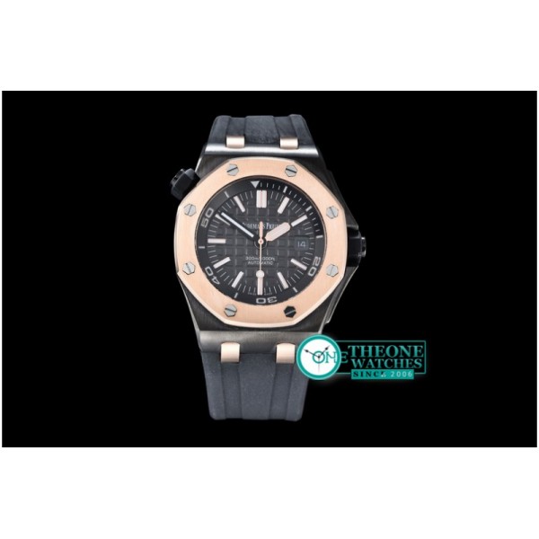 Audemars Piguet - Royal Oak Diver PVD/RU RG Bez Black JHF A2813 Mod3120