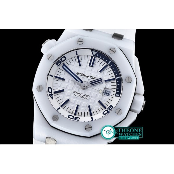 Audemars Piguet - Royal Oak Diver Ceramic CER/RU Wht/Blue BP MY9015 Mod