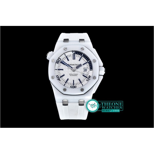 Audemars Piguet - Royal Oak Diver Ceramic CER/RU Wht/Blue BP MY9015 Mod