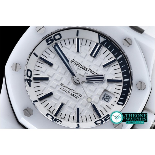 Audemars Piguet - Royal Oak Diver Ceramic CER/RU Wht/Blue BP MY9015 Mod