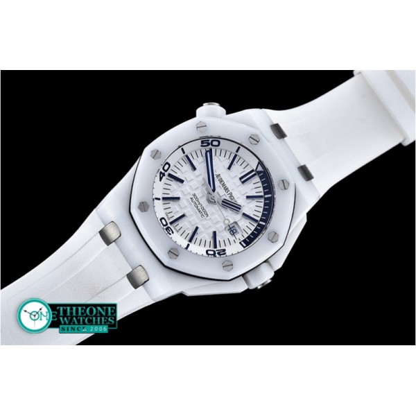 Audemars Piguet - Royal Oak Diver Ceramic CER/RU Wht/Blue BP MY9015 Mod