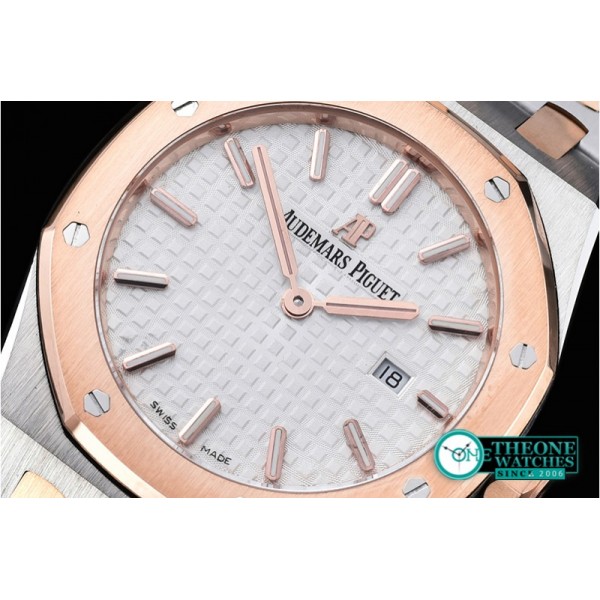 Audemars Piguet - Royal Oak Ladies 33mm RG/SS Wht JF Swiss ETA Quartz