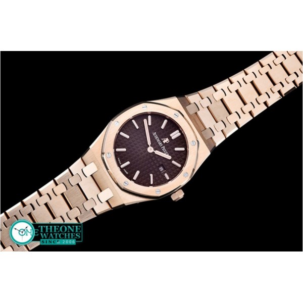 Audemars Piguet - Royal Oak Ladies 33mm RG/RG Brown JF Swiss ETA Quartz