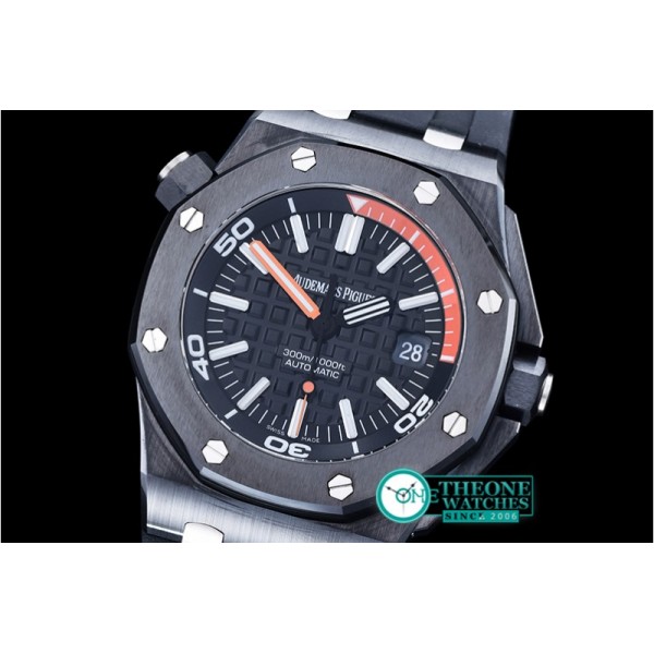 Audemars Piguet - Royal Oak Diver Ceramic CER/RU Blk/Org Noob A2824 Mod