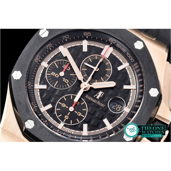 Audemars Piguet - Royal Oak Offshore Novelty CER/RG/RU Blk JF A7750 Mod